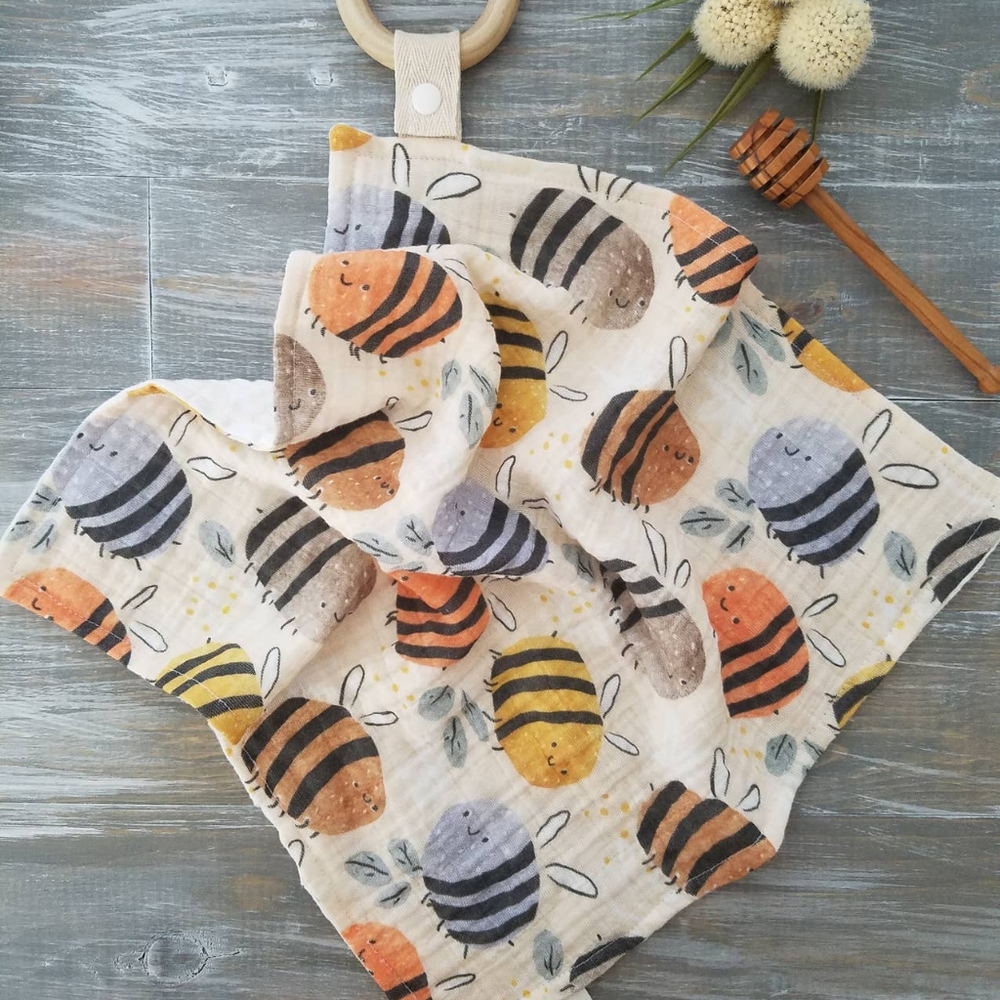 Bumble Bee Baby Teething Lovey by Twinkle Little Starfish